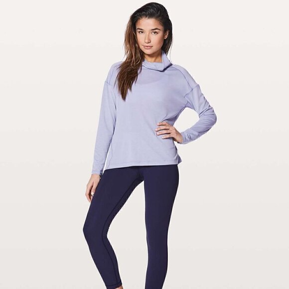 Lululemon Women's 12 Long Sleeve Top Cowl Neck Lavender Athletic‎ Pullover - Picture 2 of 7